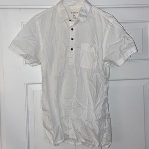 MENS White Short sleeve button down